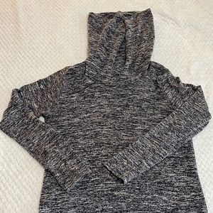 Womens cowl neck sweater. Speckled pattern and loose fit